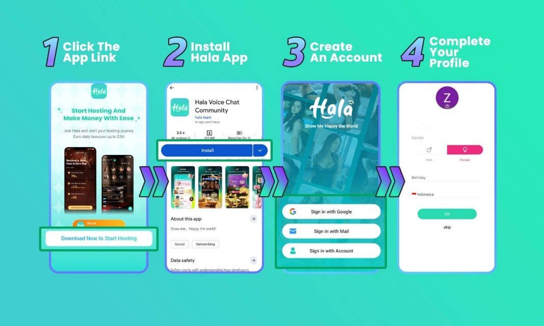 How to Become a Hala Live Host Tutorial - Step by step